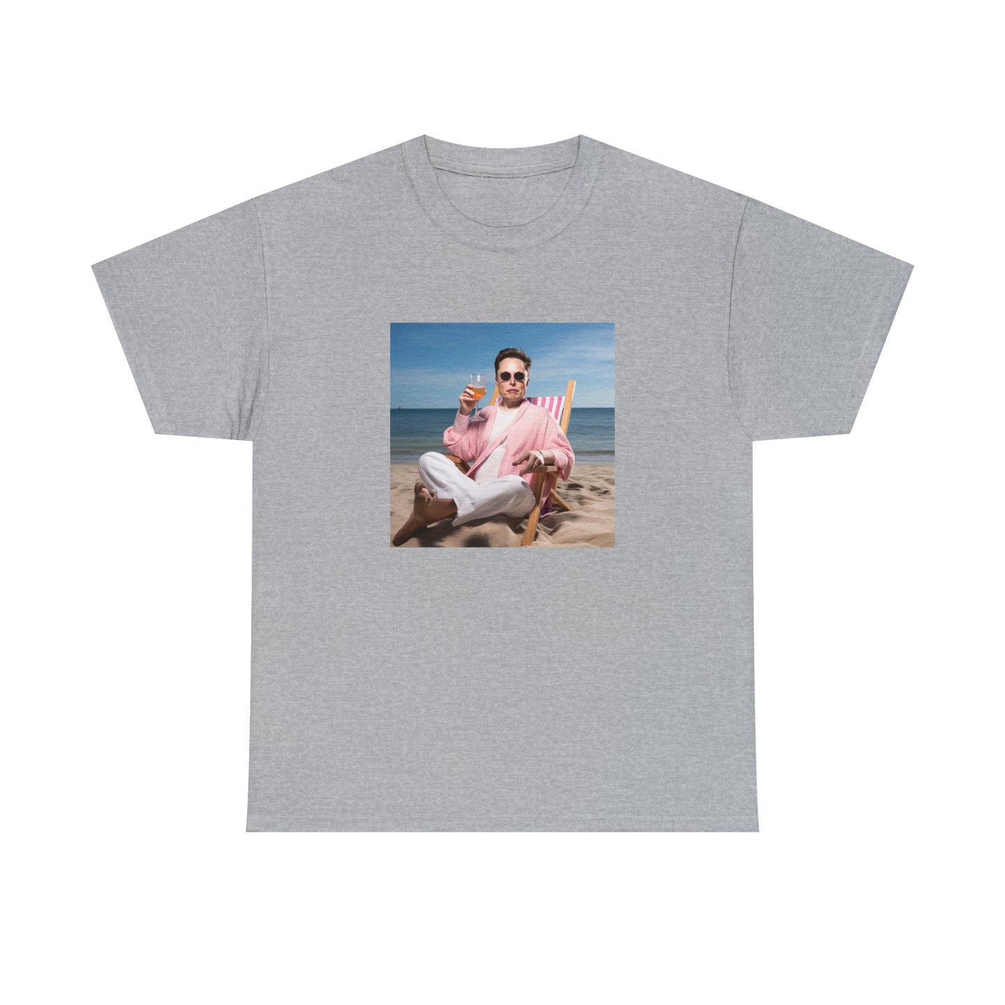 Elon Musk Beach Vibes Unisex Heavy Cotton Tee