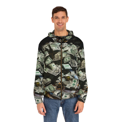 Men's Money Print Full-Zip Hoodie