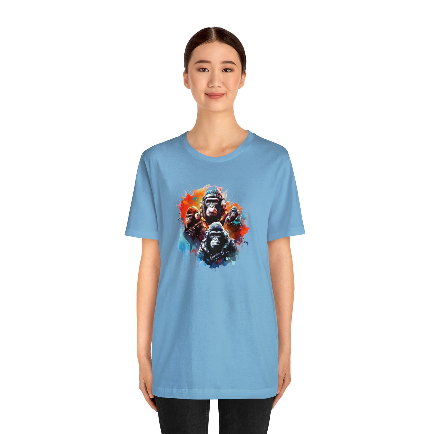 Gorillas in Space Unisex Jersey Short Sleeve Tee