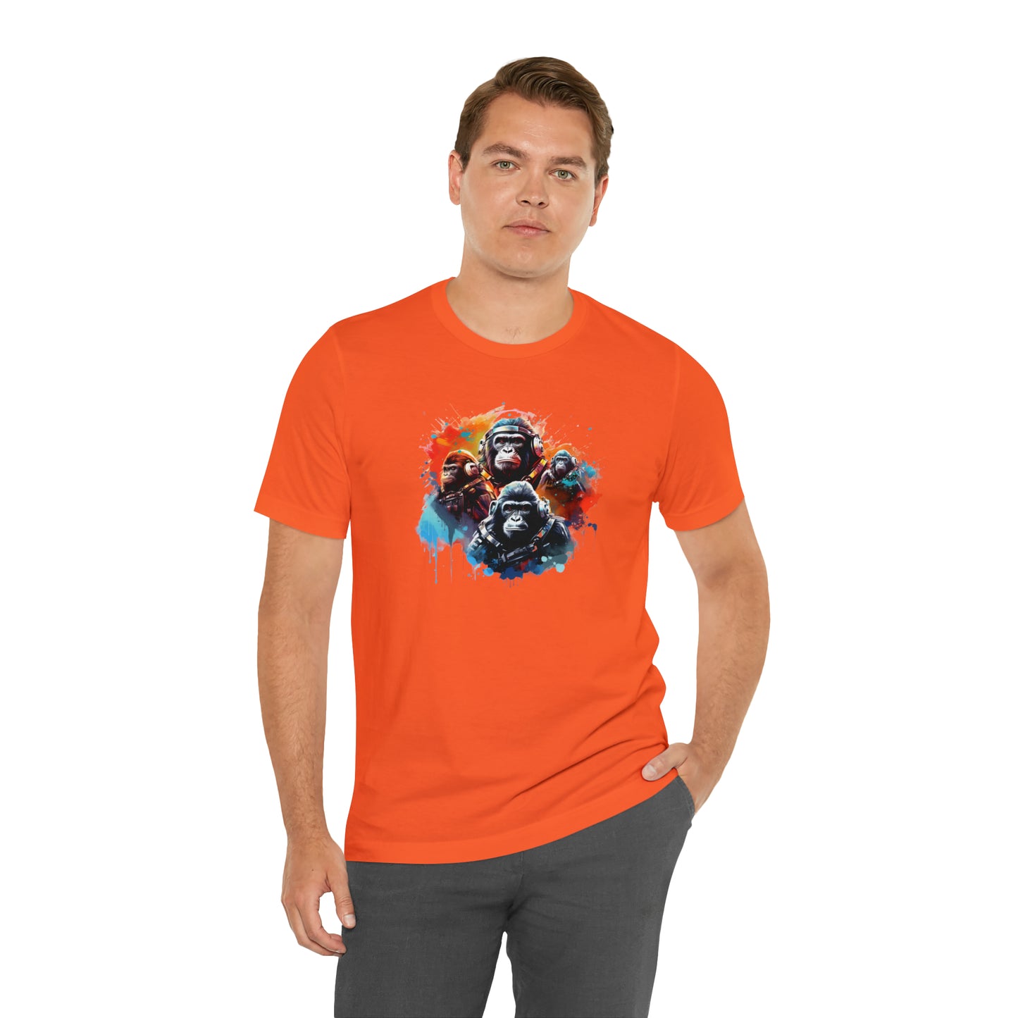 Gorillas in Space Unisex Jersey Short Sleeve Tee