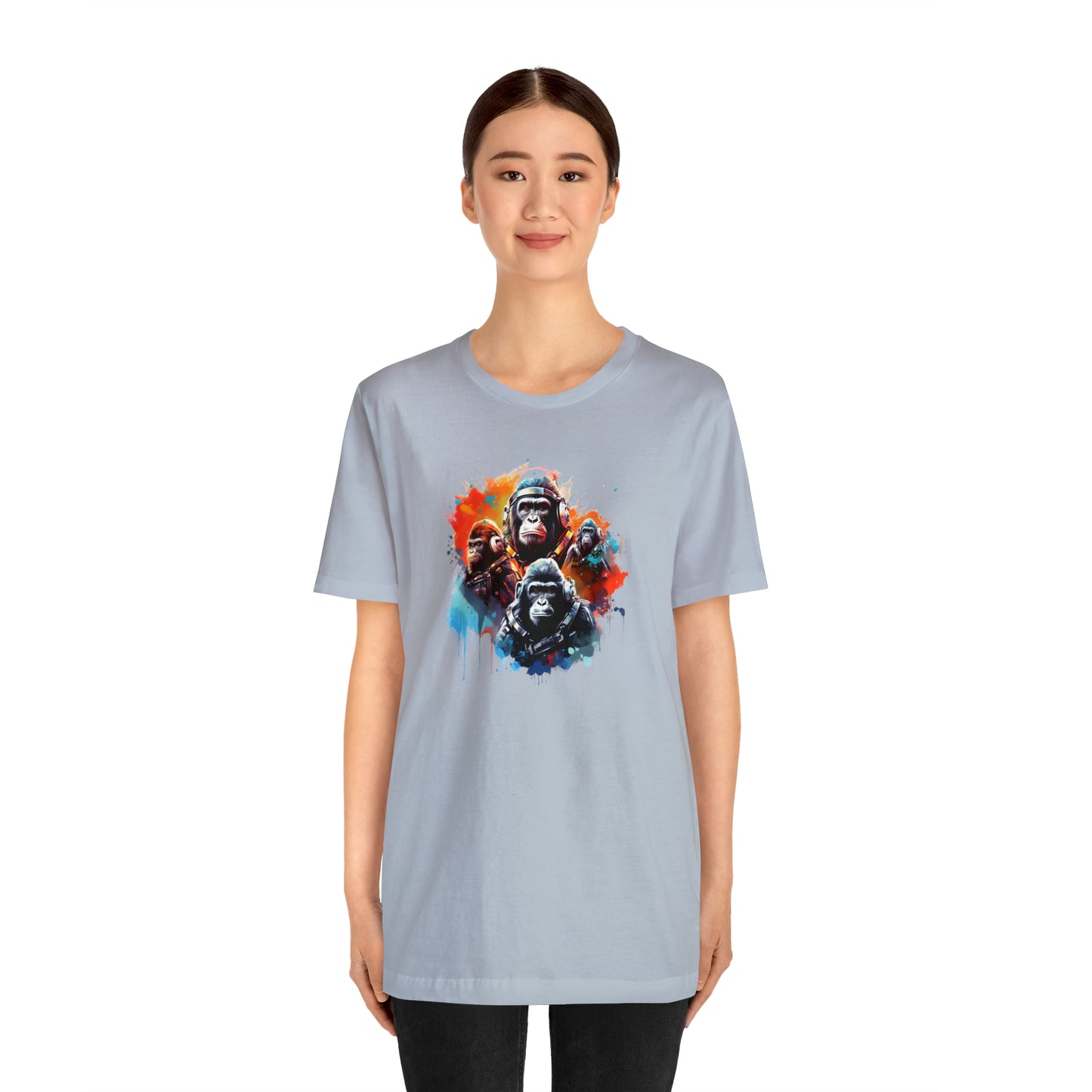 Gorillas in Space Unisex Jersey Short Sleeve Tee