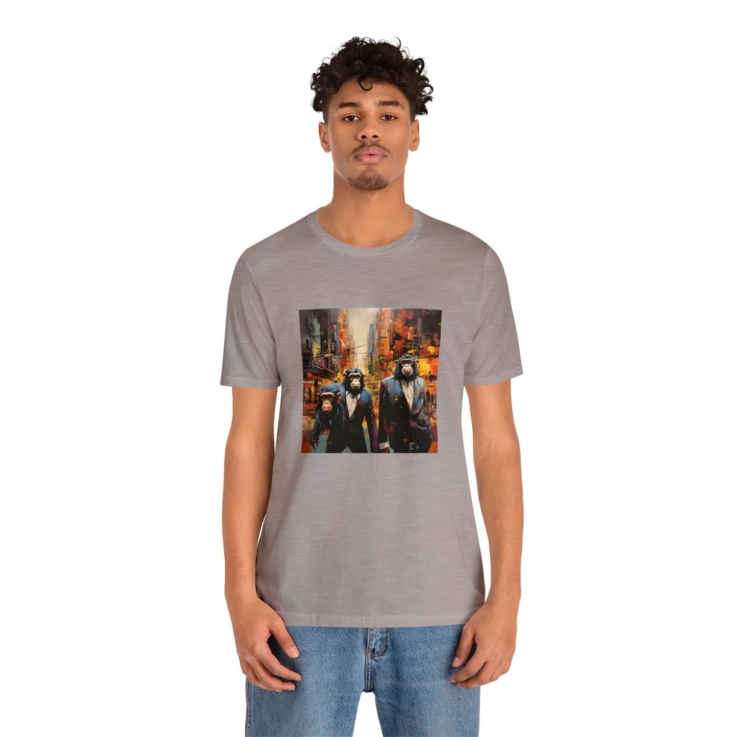 Apes in the City - Abstract Unisex Jersey Short Sleeve Tee