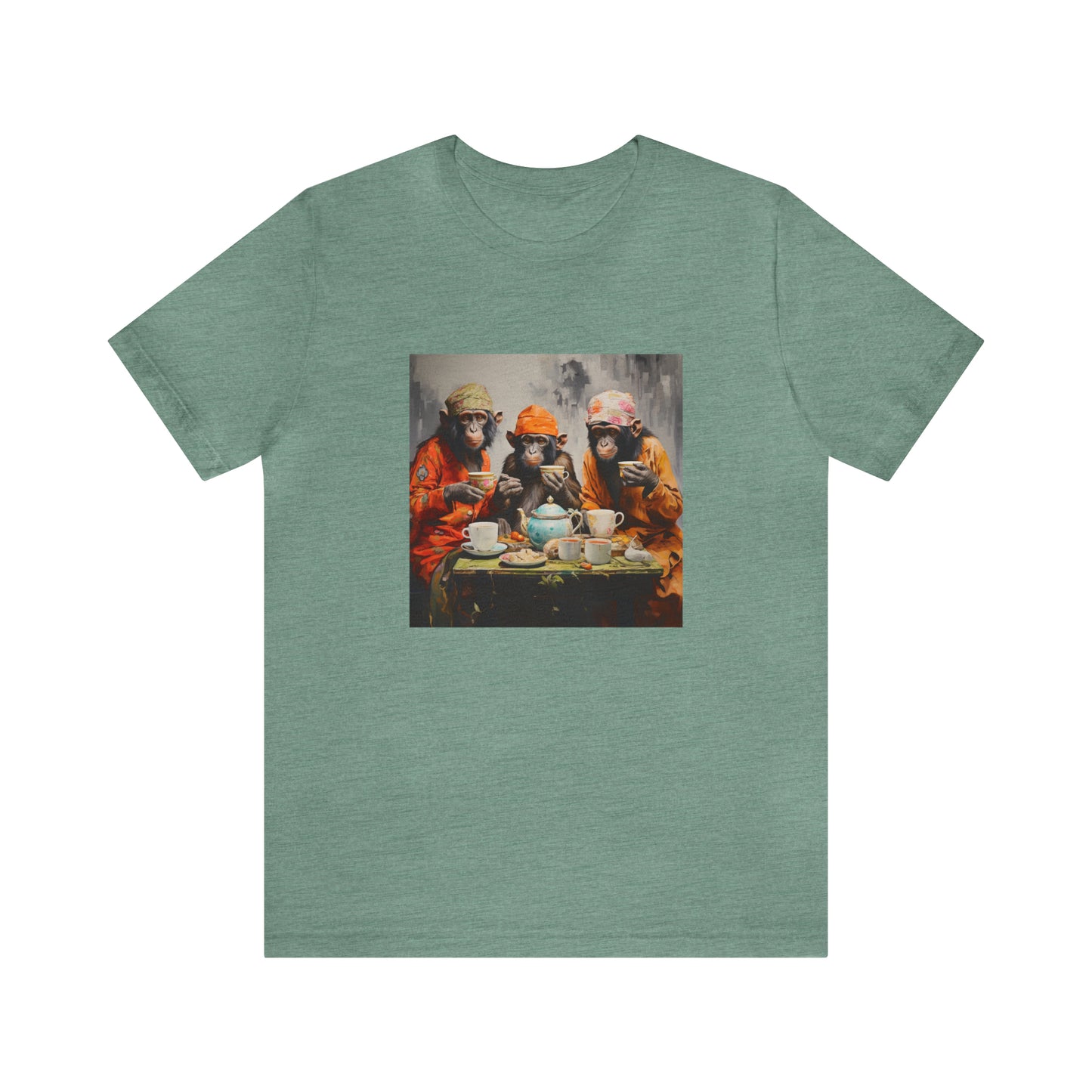 Sophisticated Monkey Tea Party Unisex Jersey Tee