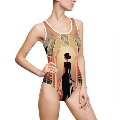 Art Deco Glamour Women's Classic One-Piece Swimsuit