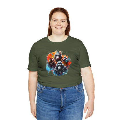 Gorillas in Space Unisex Jersey Short Sleeve Tee