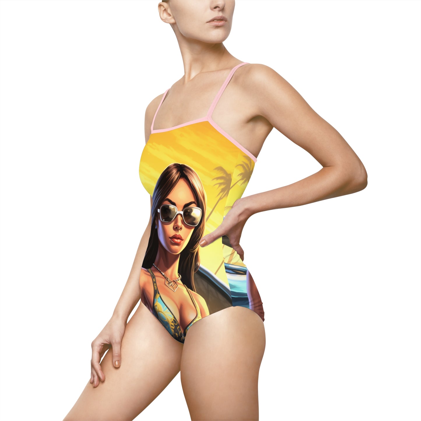 GTA-themed Women's One-piece Swimsuit - Show off your gaming style!