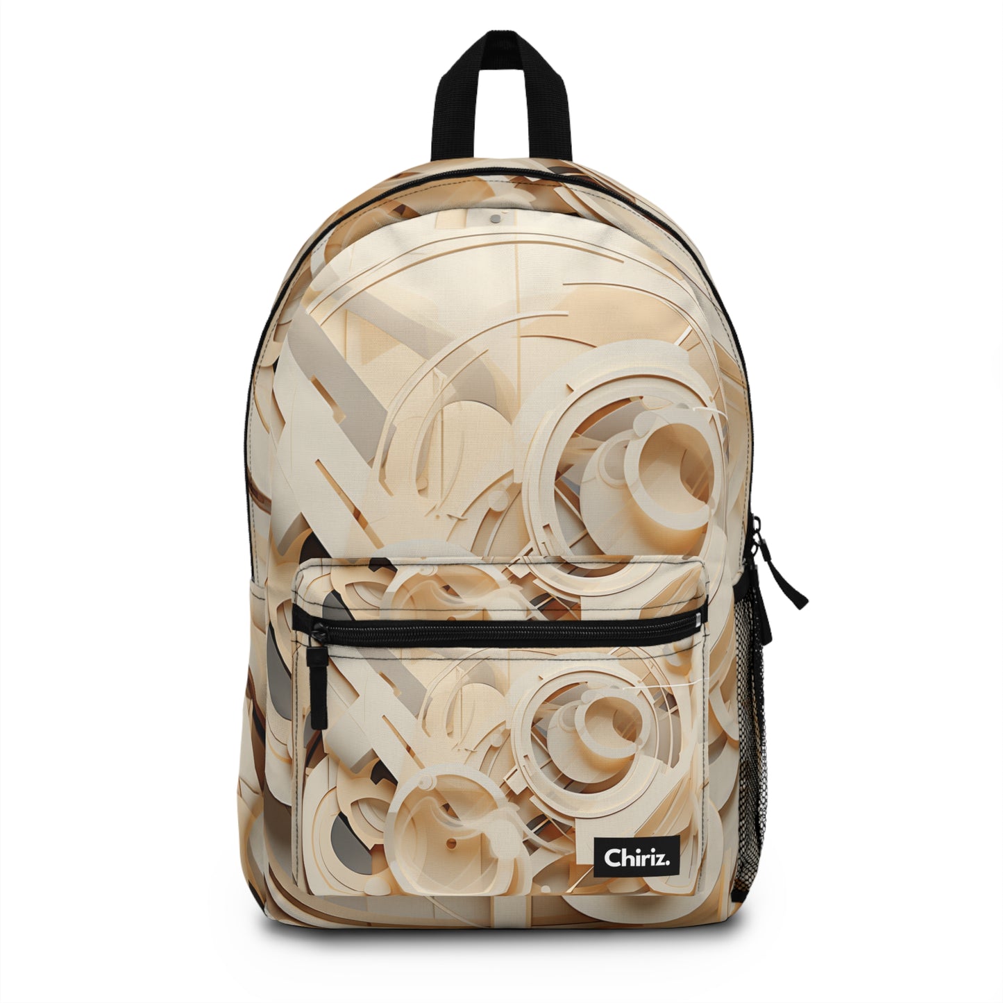 Cream Techno Abstract Backpack - Chiriz