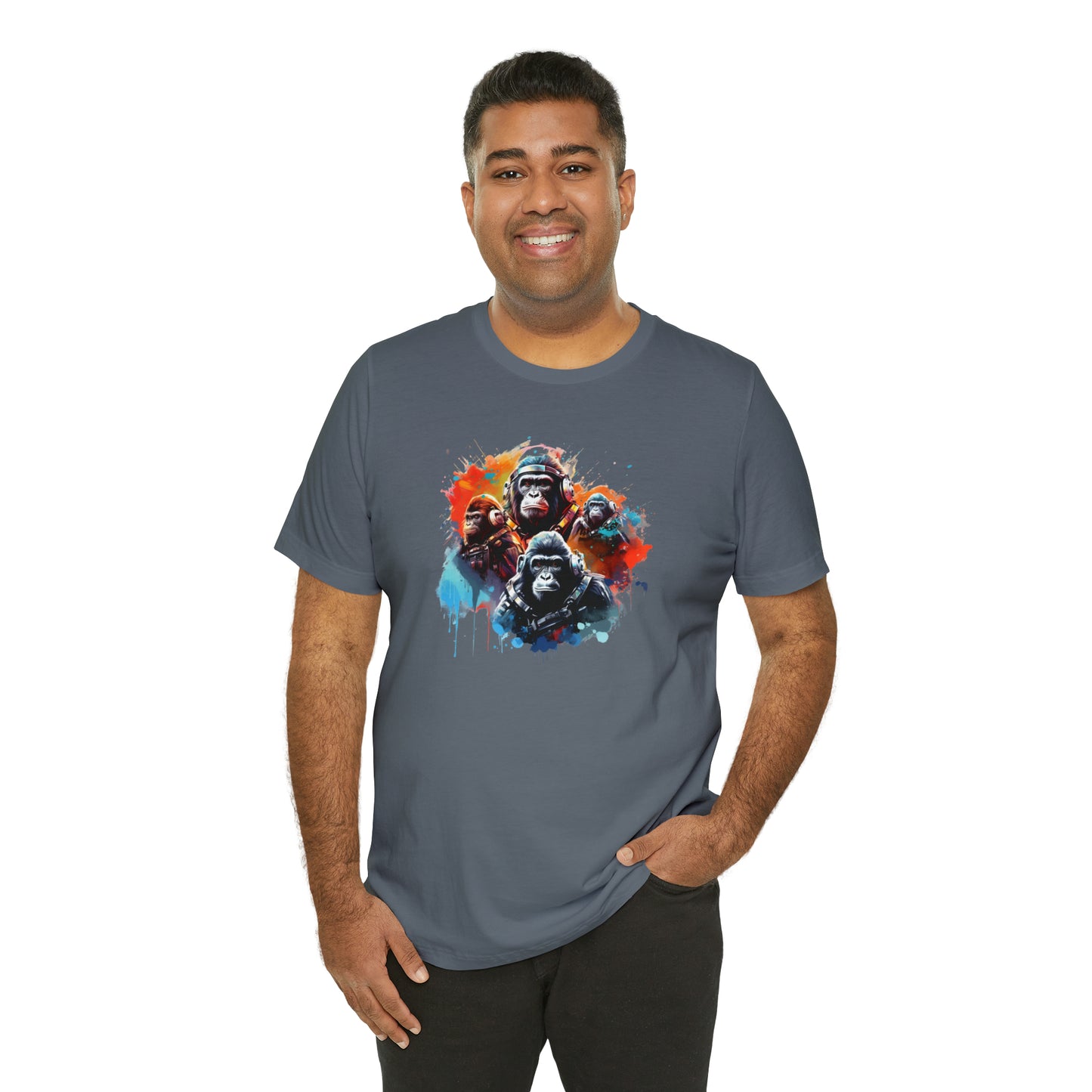 Gorillas in Space Unisex Jersey Short Sleeve Tee