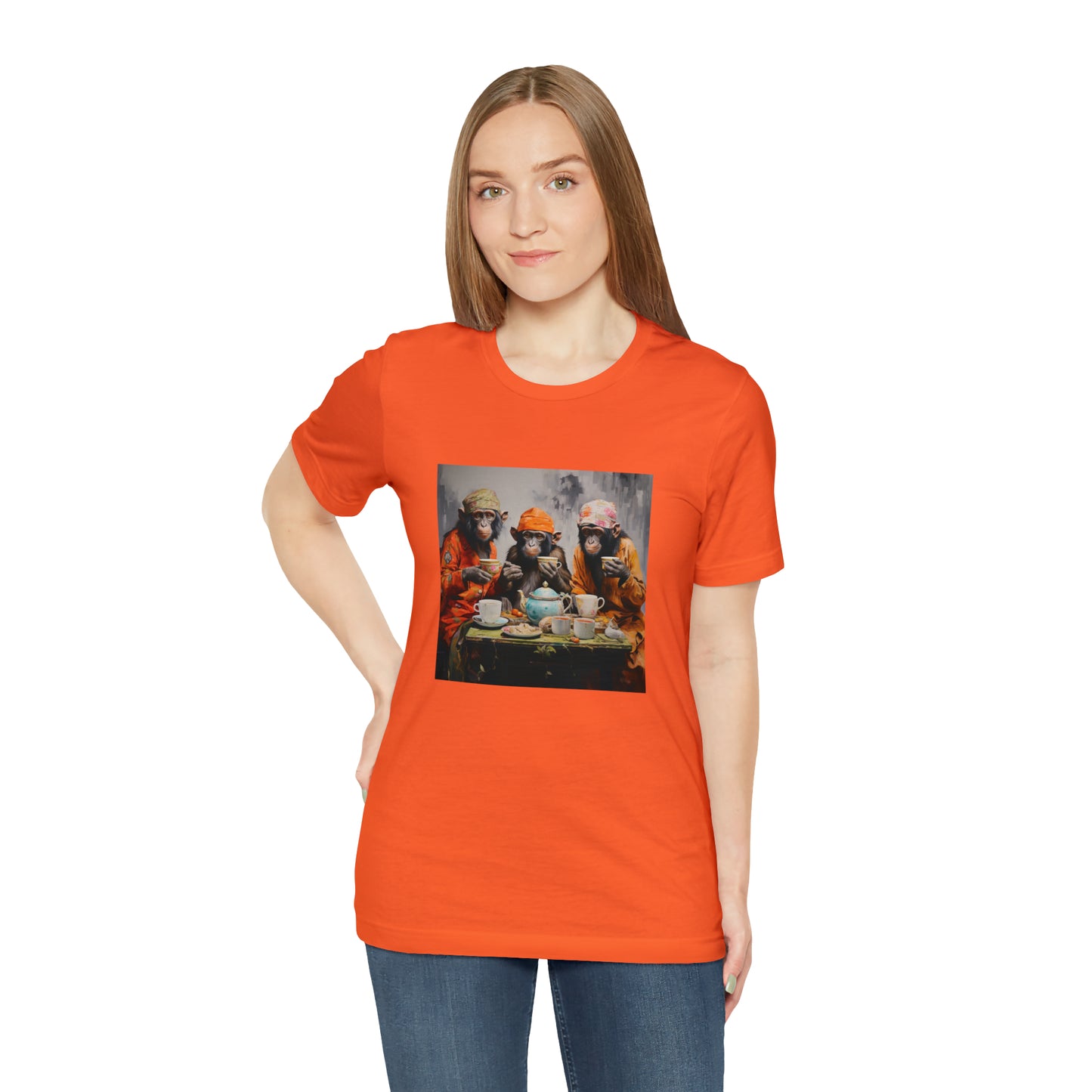 Sophisticated Monkey Tea Party Unisex Jersey Tee