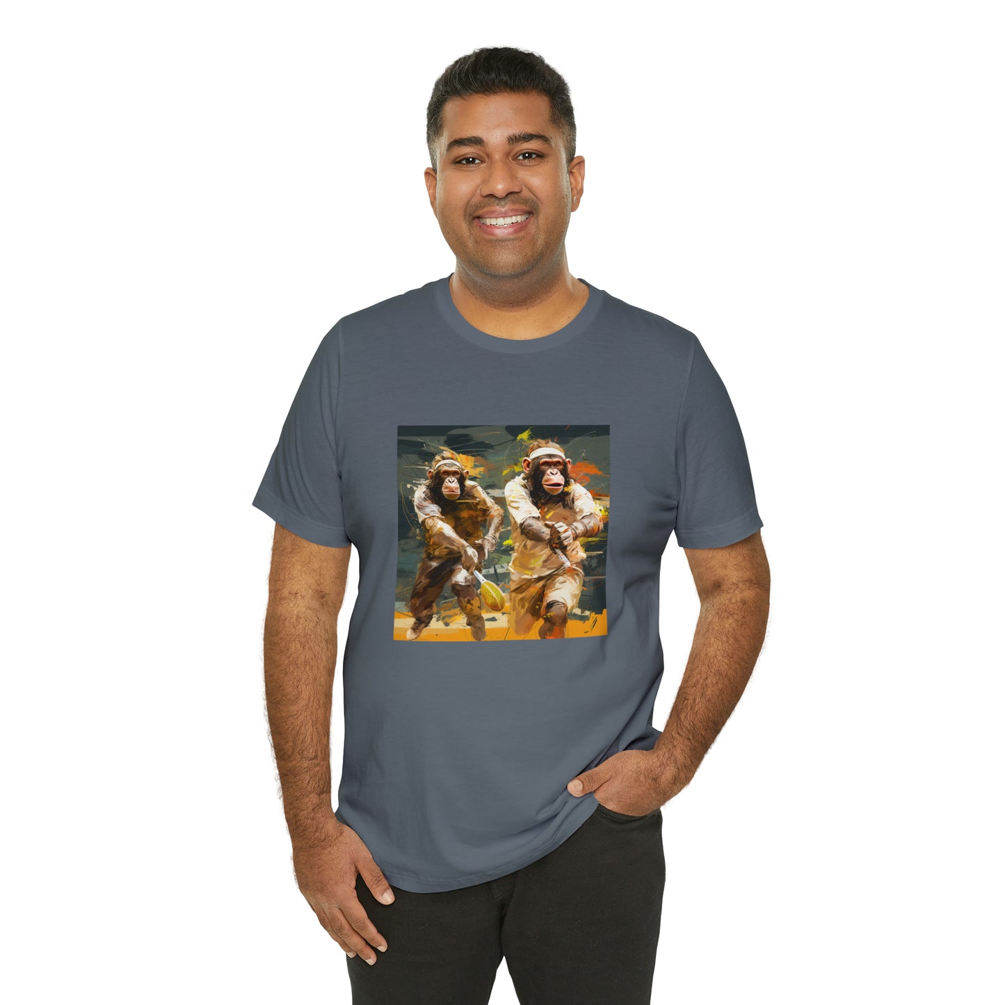 Monkey Tennis Match Unisex Jersey Short Sleeve Tee