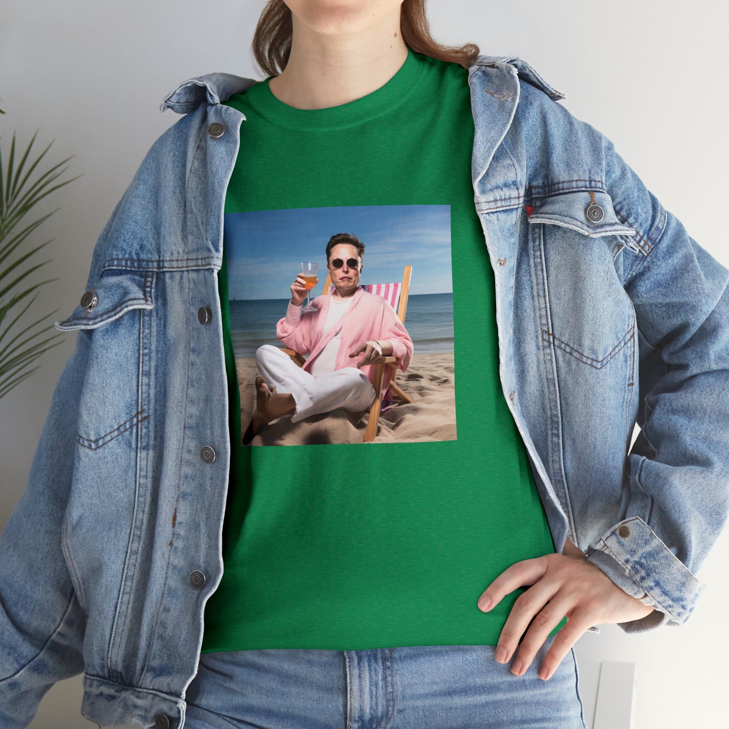 Elon Musk Beach Vibes Unisex Heavy Cotton Tee