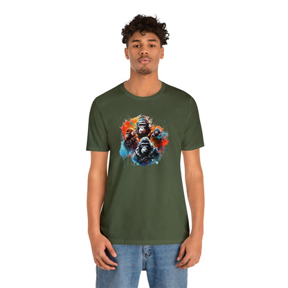 Gorillas in Space Unisex Jersey Short Sleeve Tee