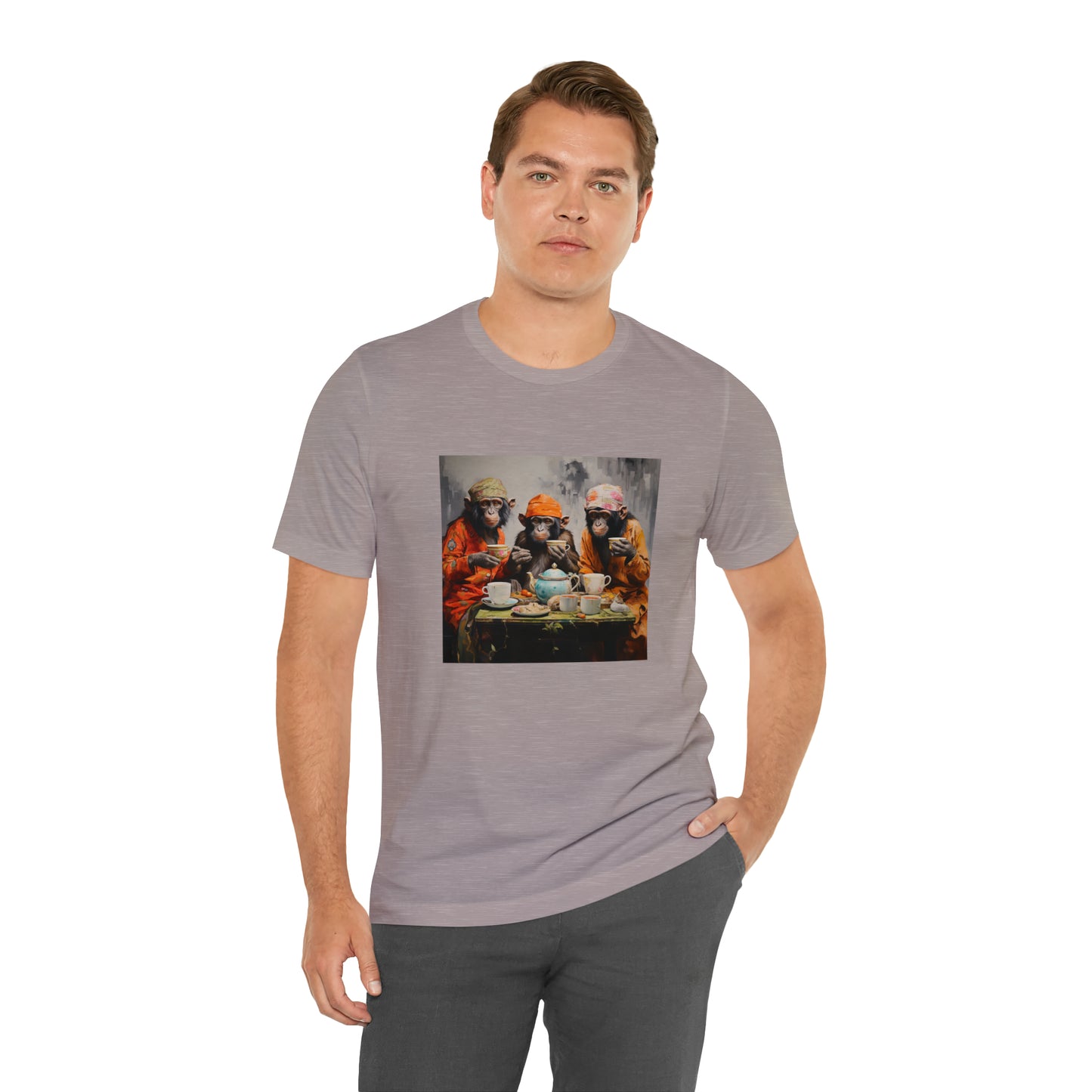 Sophisticated Monkey Tea Party Unisex Jersey Tee