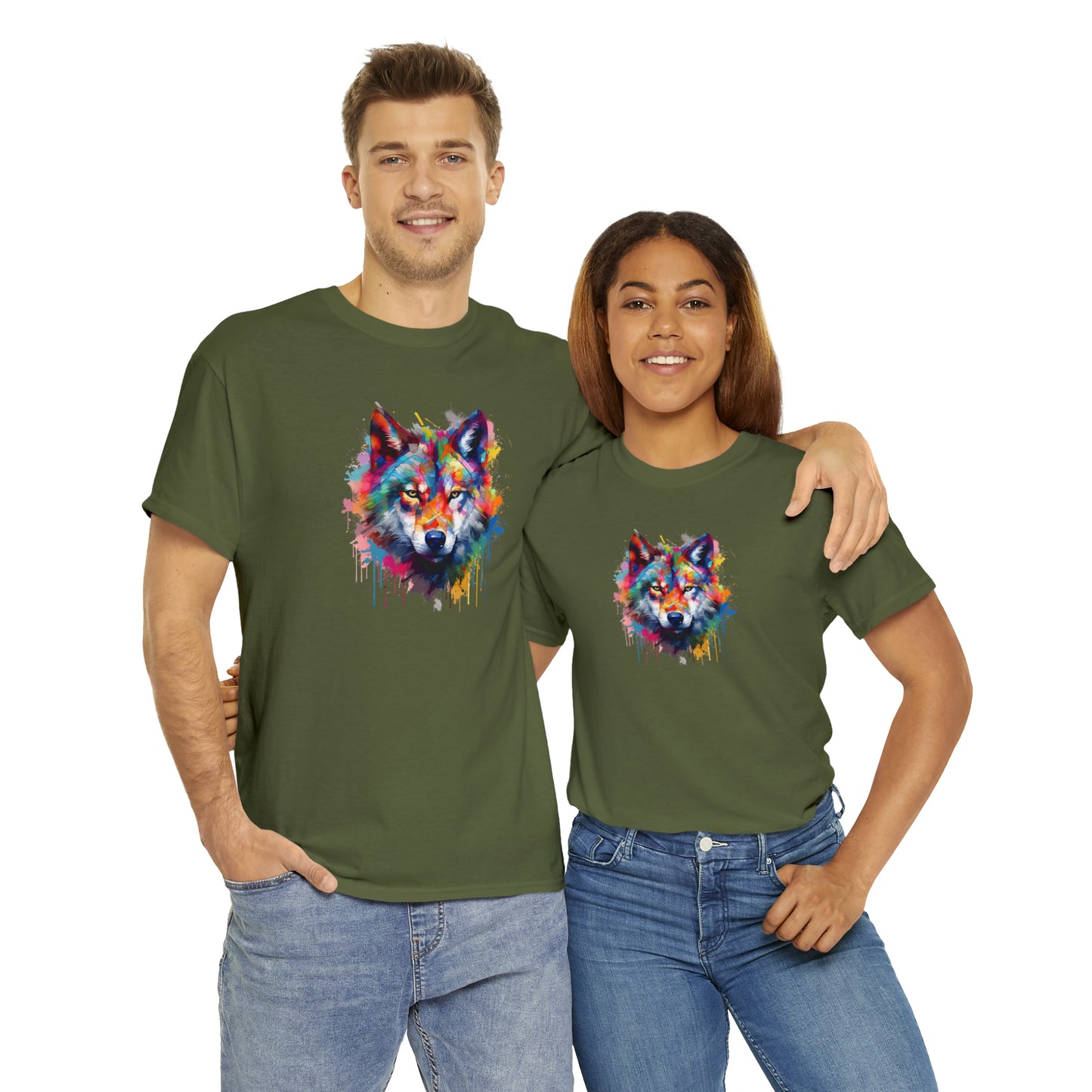 Wolf Abstract Unisex Heavy Cotton Tee