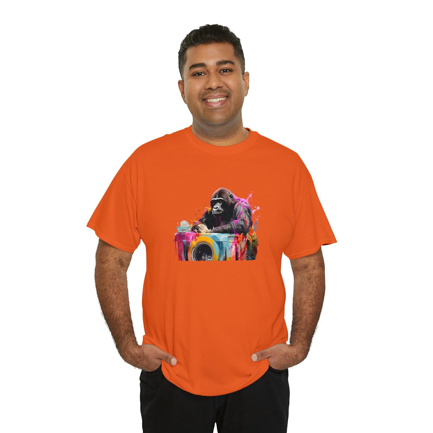 Gorilla Doing Laundry Unisex Heavy Cotton Tee