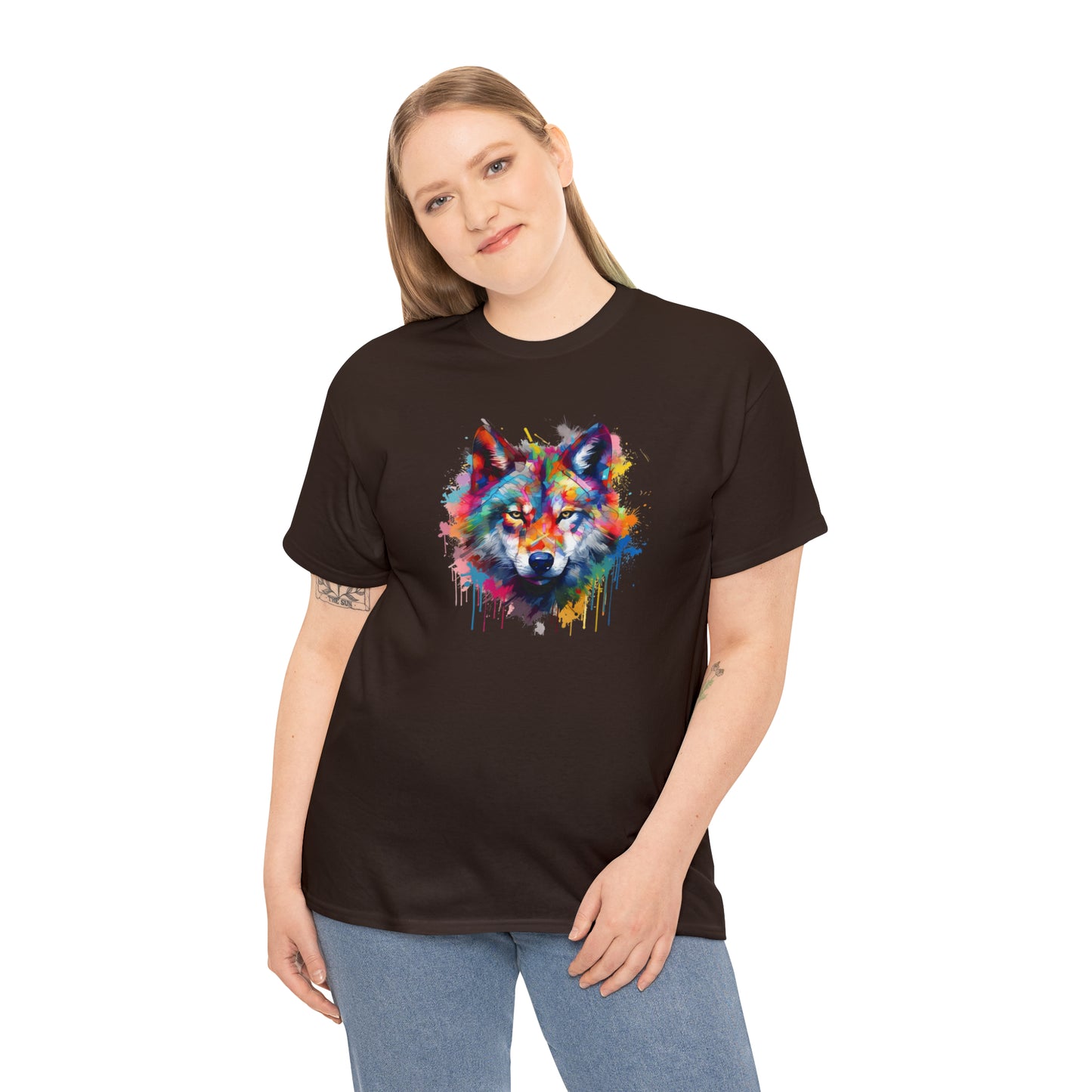 Wolf Abstract Unisex Heavy Cotton Tee