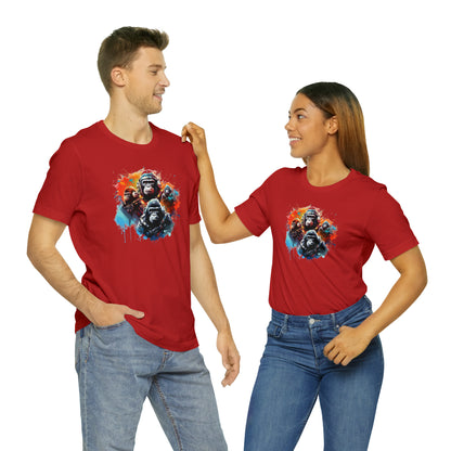 Gorillas in Space Unisex Jersey Short Sleeve Tee