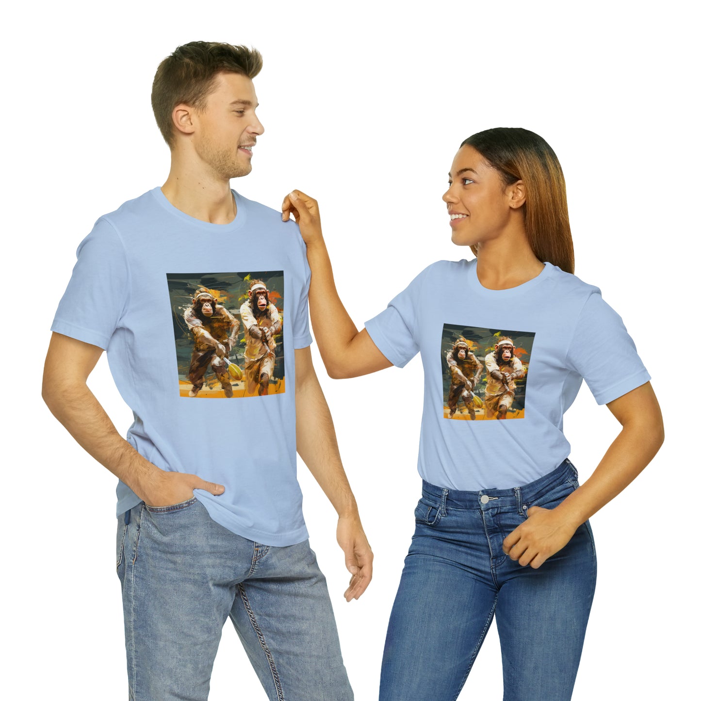 Monkey Tennis Match Unisex Jersey Short Sleeve Tee