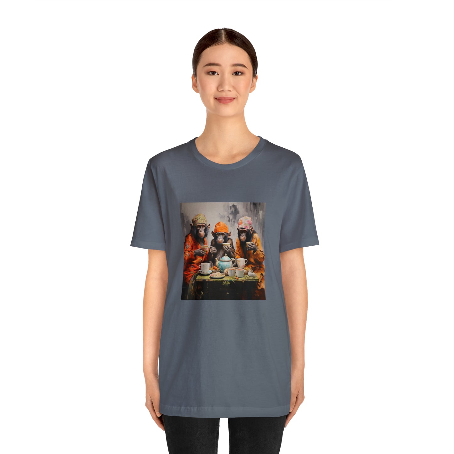 Sophisticated Monkey Tea Party Unisex Jersey Tee