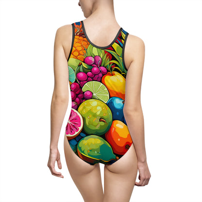 Women's Tropical Fruits One-Piece Swimsuit