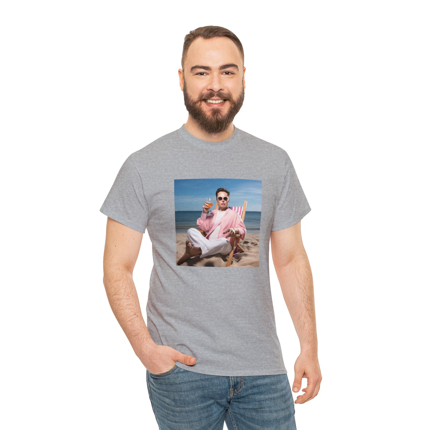 Elon Musk Beach Vibes Unisex Heavy Cotton Tee