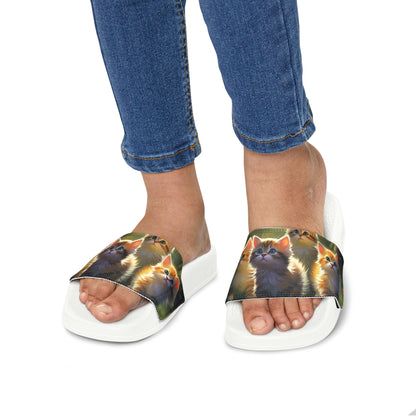 Youth PU Slide Sandals - Kittens