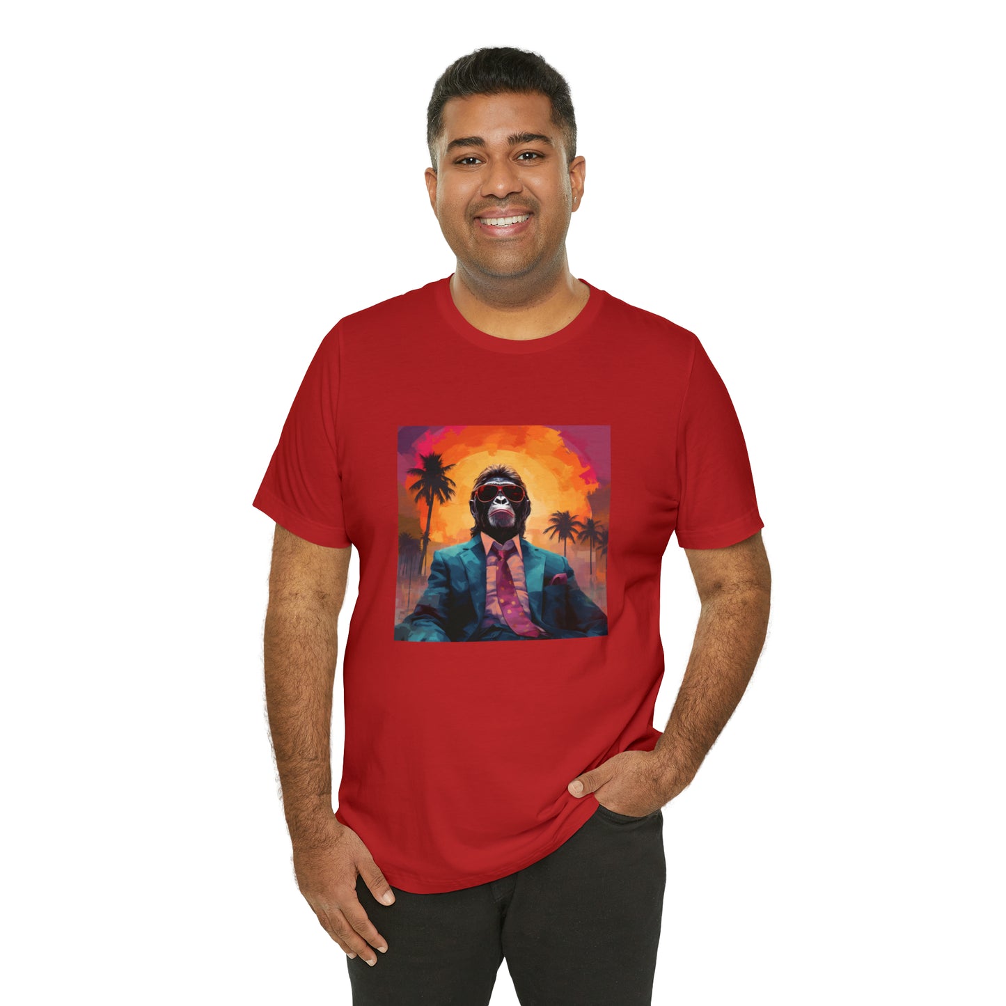 Miami Sunset Monkey Unisex Jersey Tee