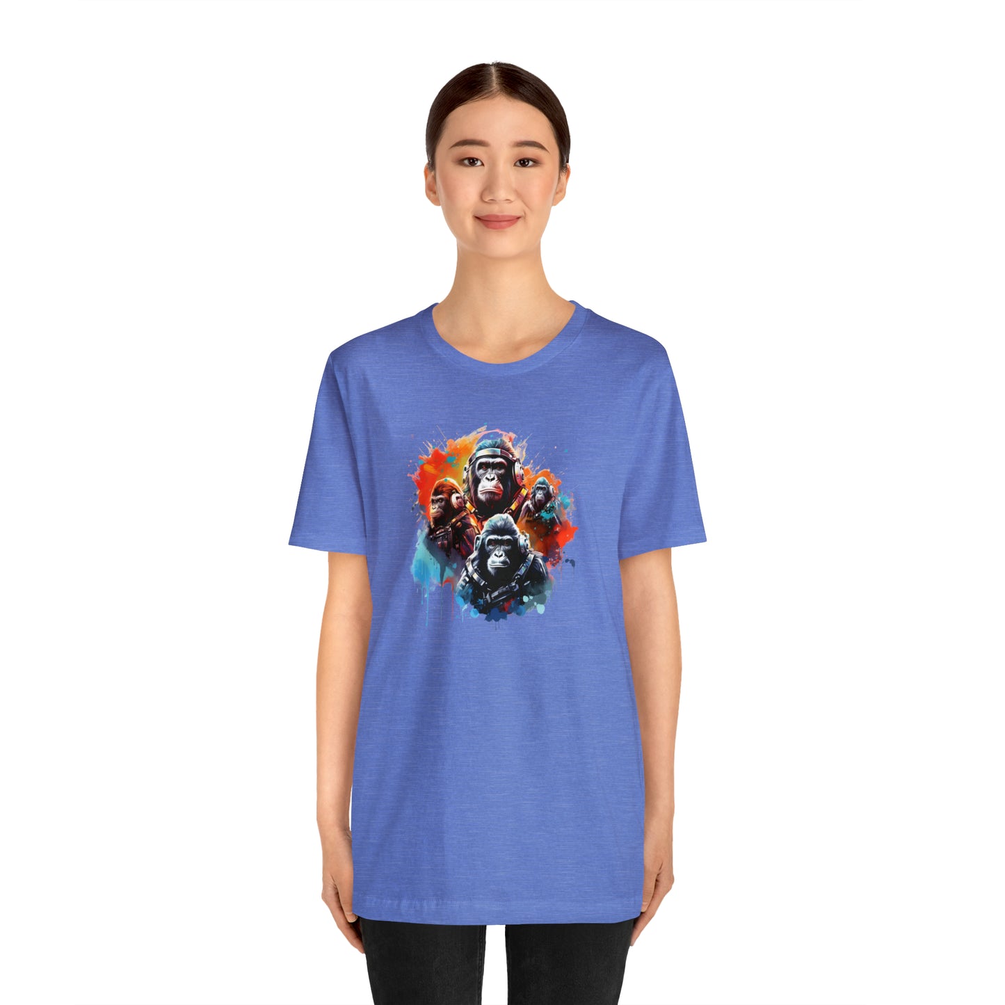 Gorillas in Space Unisex Jersey Short Sleeve Tee