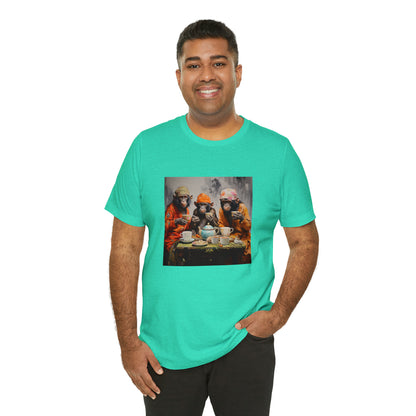 Sophisticated Monkey Tea Party Unisex Jersey Tee