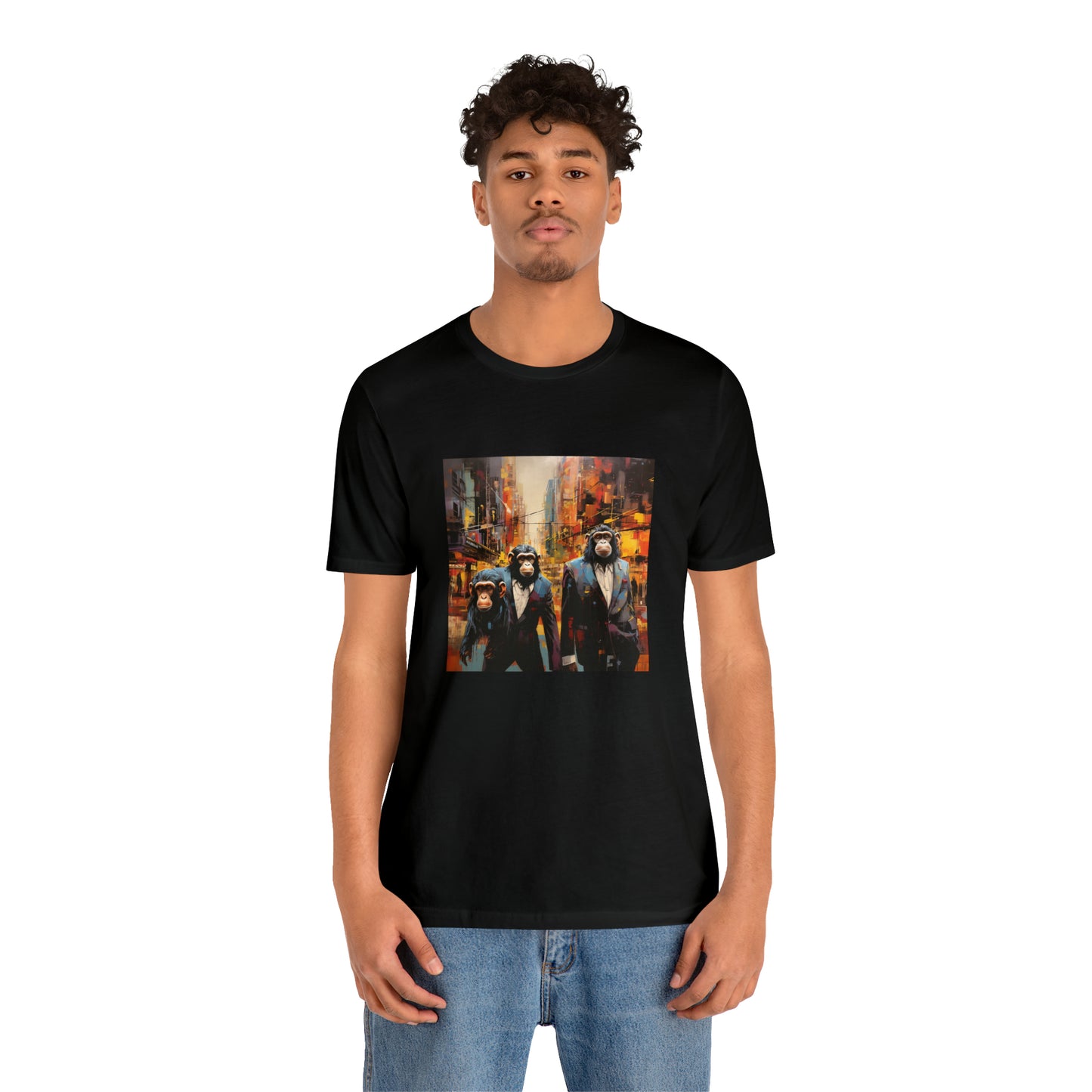 Apes in the City - Abstract Unisex Jersey Short Sleeve Tee