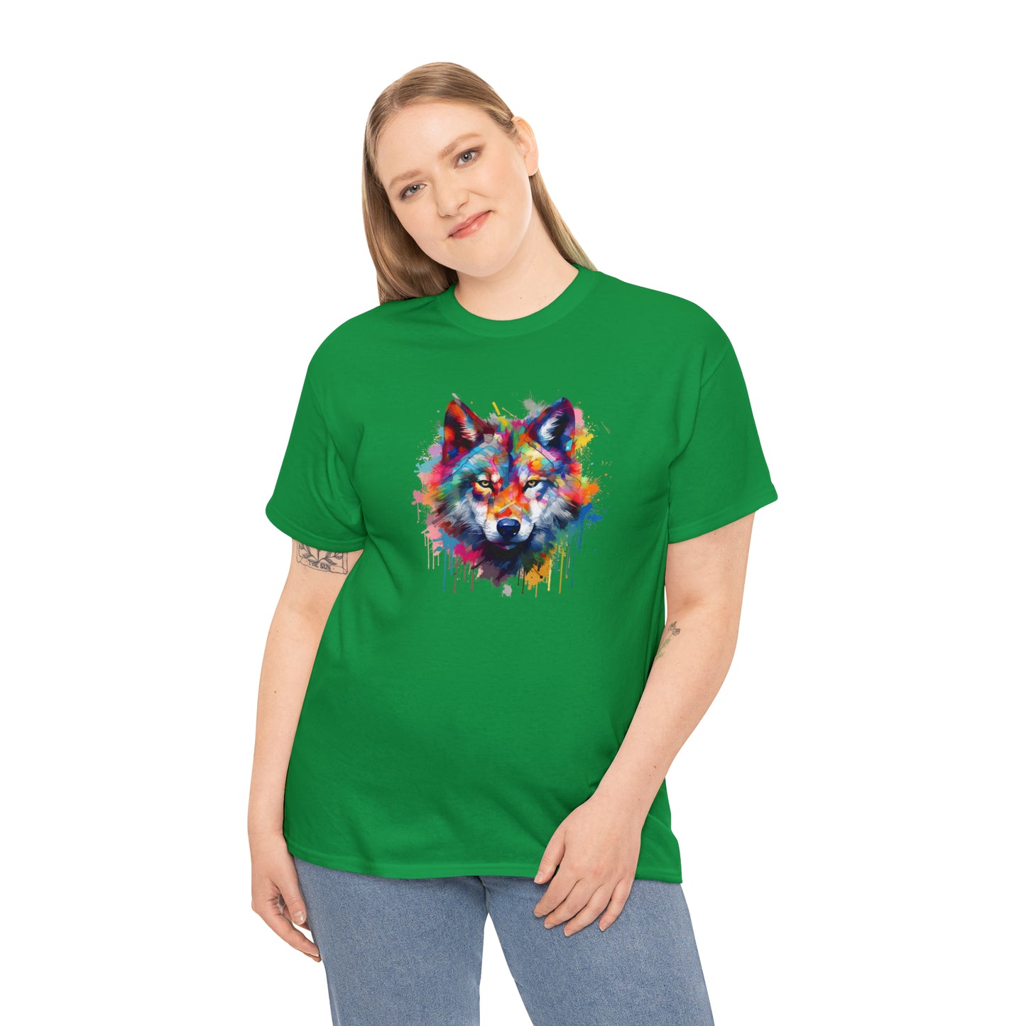 Wolf Abstract Unisex Heavy Cotton Tee