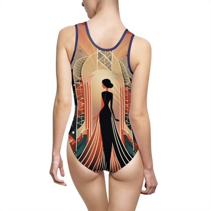 Art Deco Glamour Women's Classic One-Piece Swimsuit