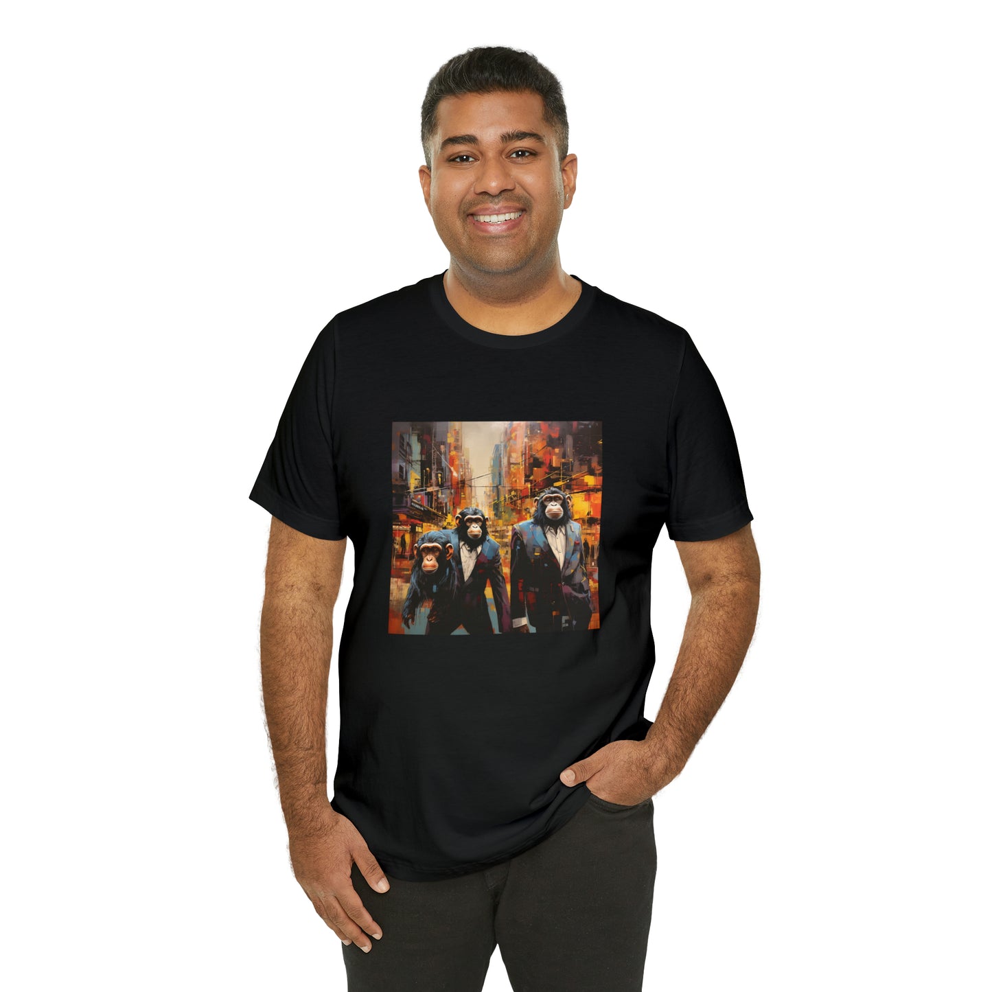 Apes in the City - Abstract Unisex Jersey Short Sleeve Tee