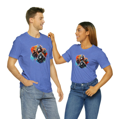 Gorillas in Space Unisex Jersey Short Sleeve Tee