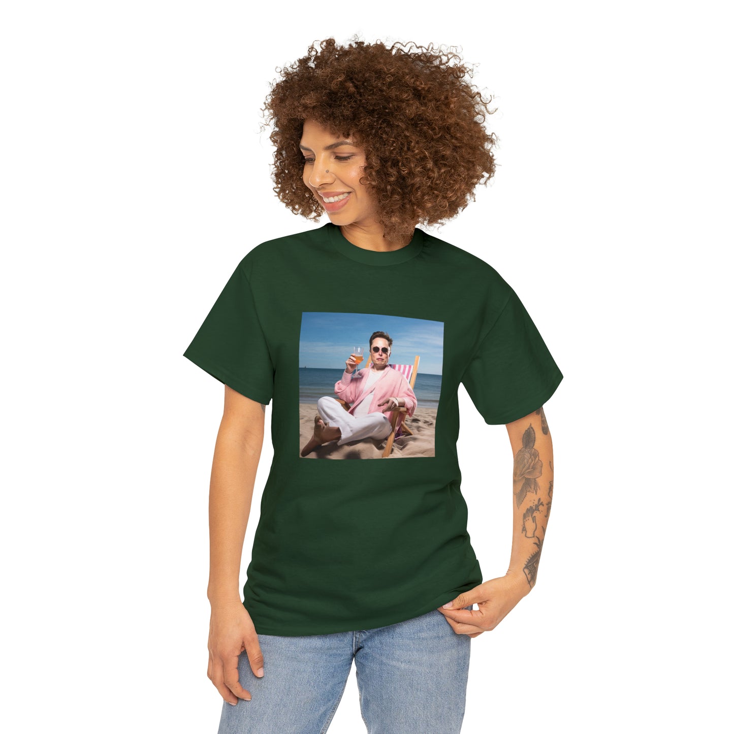 Elon Musk Beach Vibes Unisex Heavy Cotton Tee