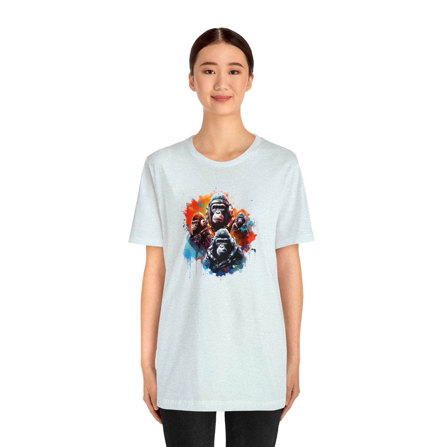 Gorillas in Space Unisex Jersey Short Sleeve Tee