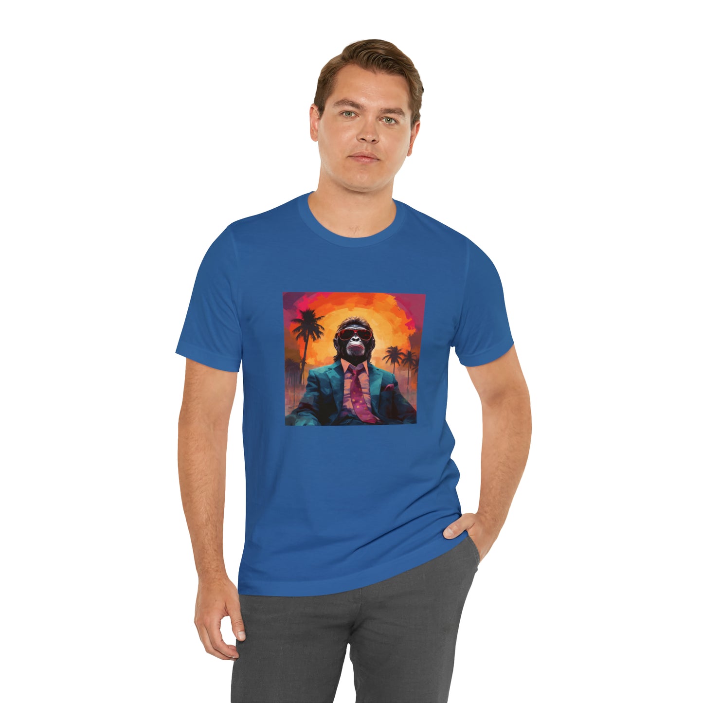 Miami Sunset Monkey Unisex Jersey Tee