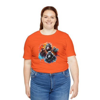 Gorillas in Space Unisex Jersey Short Sleeve Tee