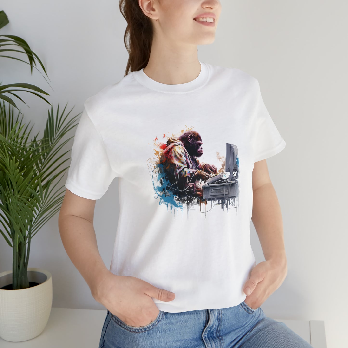 Ape Fixing Computer Unisex Tee