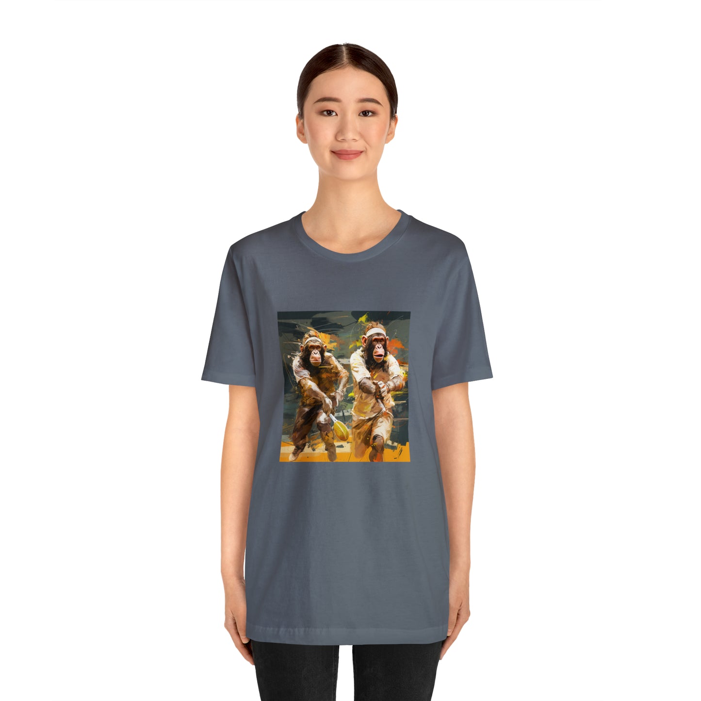 Monkey Tennis Match Unisex Jersey Short Sleeve Tee