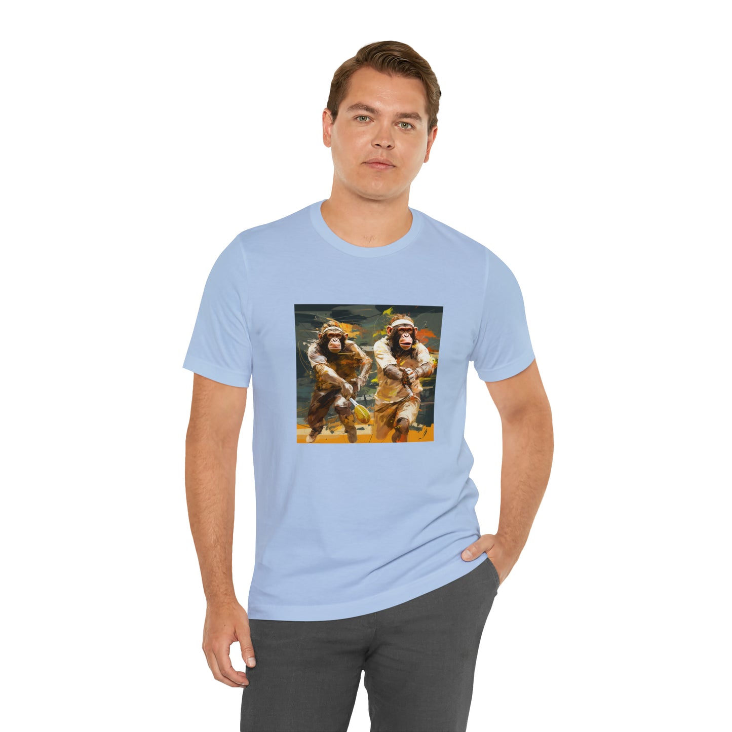 Monkey Tennis Match Unisex Jersey Short Sleeve Tee