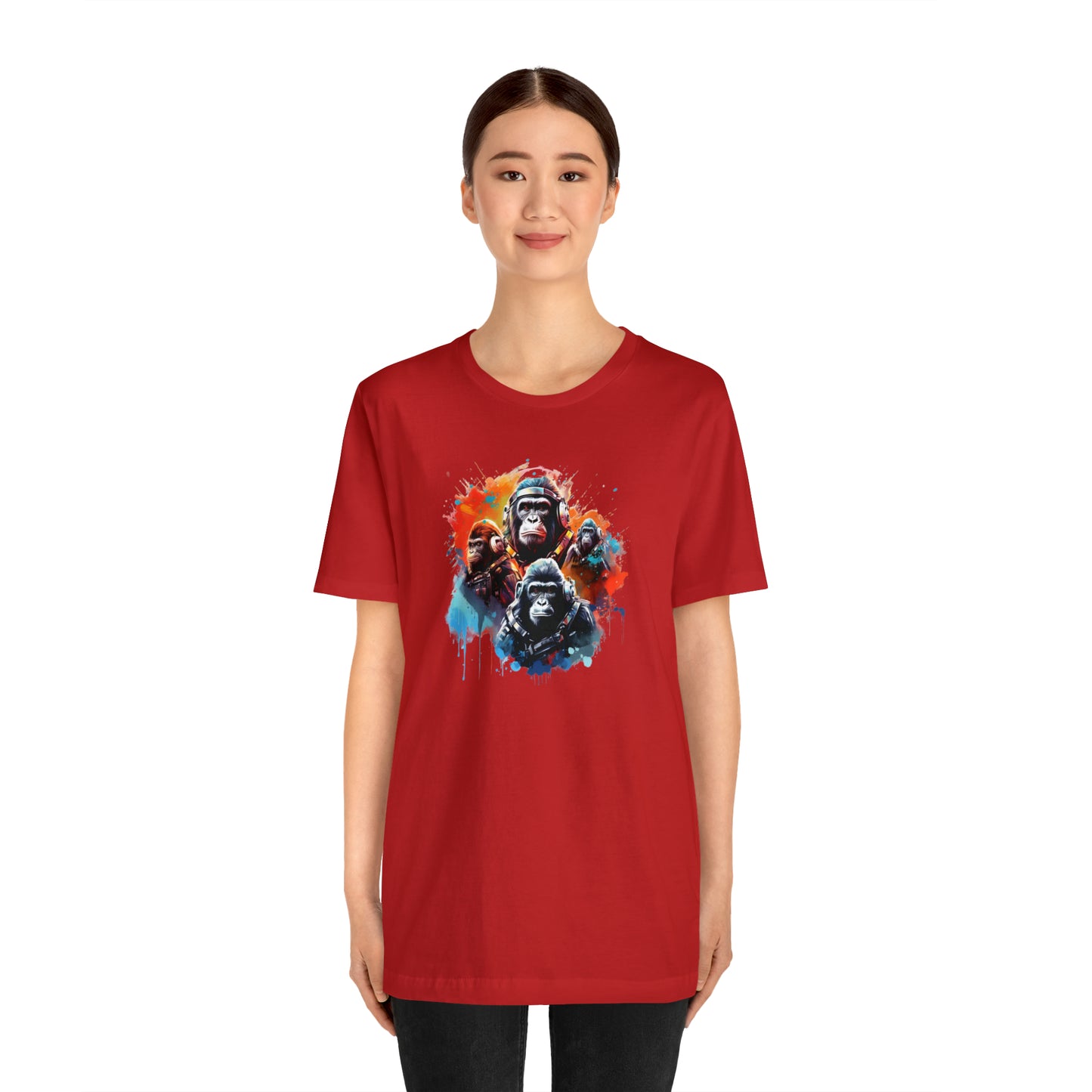 Gorillas in Space Unisex Jersey Short Sleeve Tee