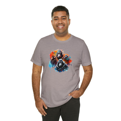 Gorillas in Space Unisex Jersey Short Sleeve Tee