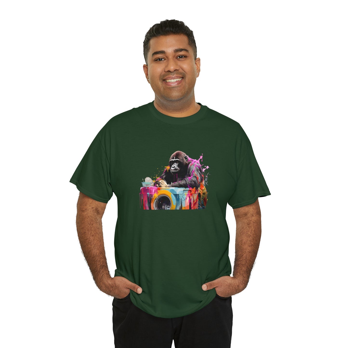 Gorilla Doing Laundry Unisex Heavy Cotton Tee