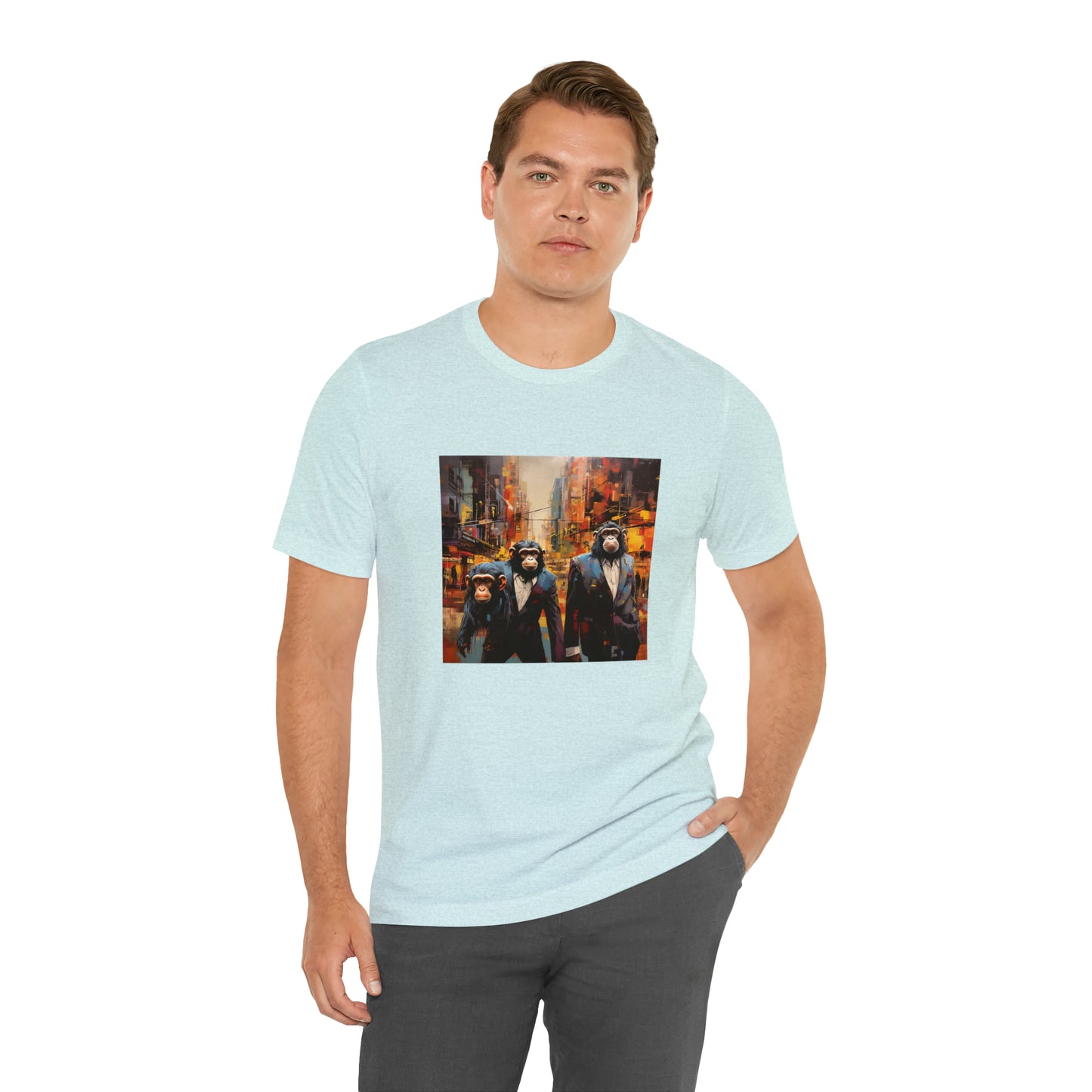 Apes in the City - Abstract Unisex Jersey Short Sleeve Tee