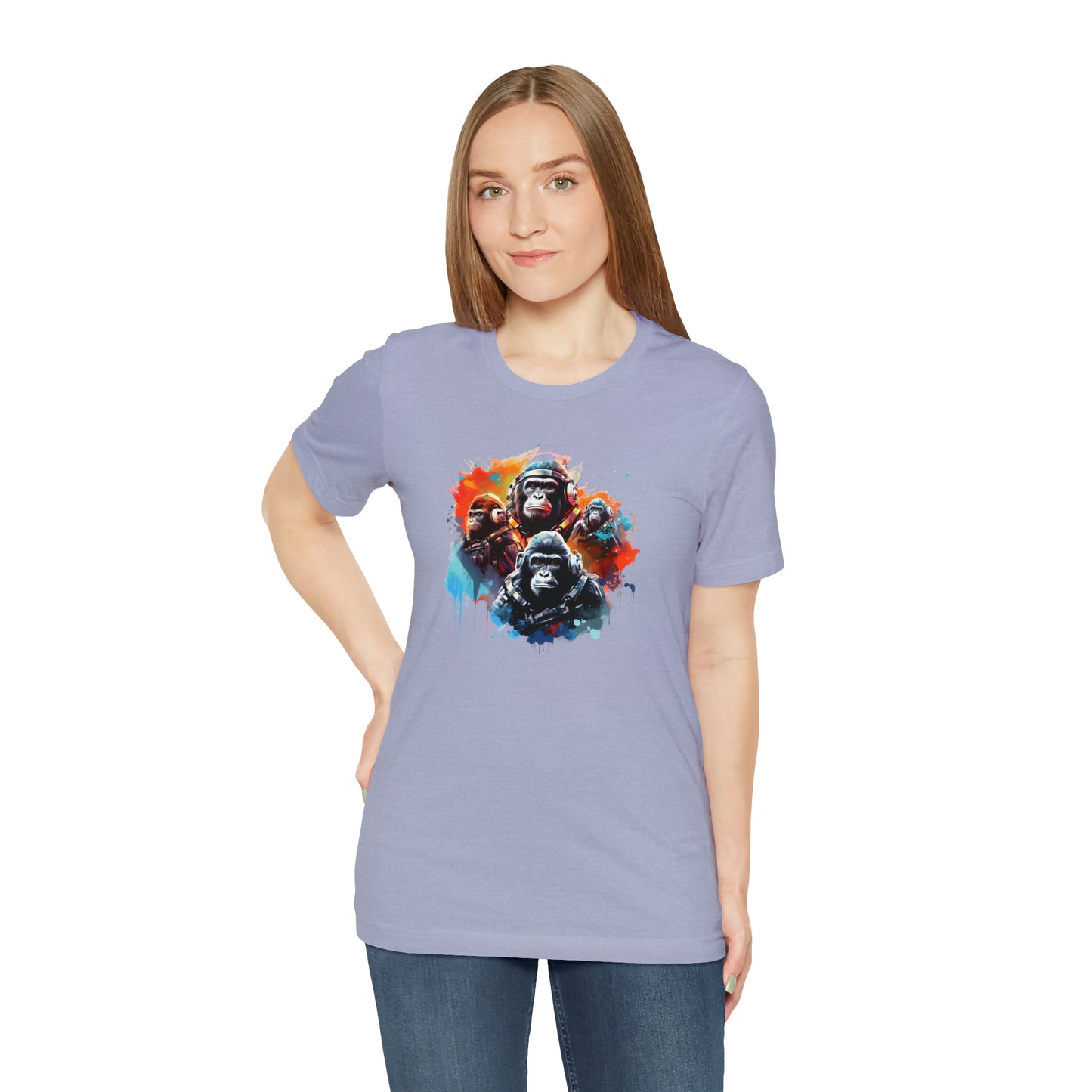 Gorillas in Space Unisex Jersey Short Sleeve Tee