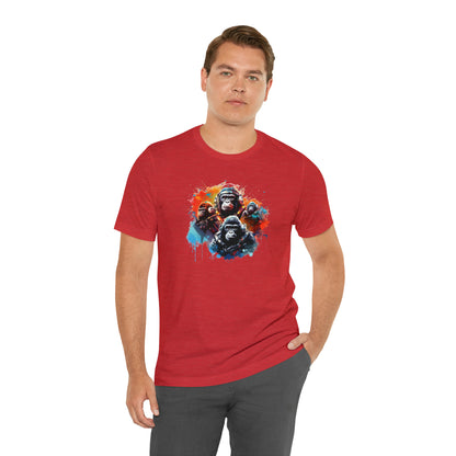 Gorillas in Space Unisex Jersey Short Sleeve Tee