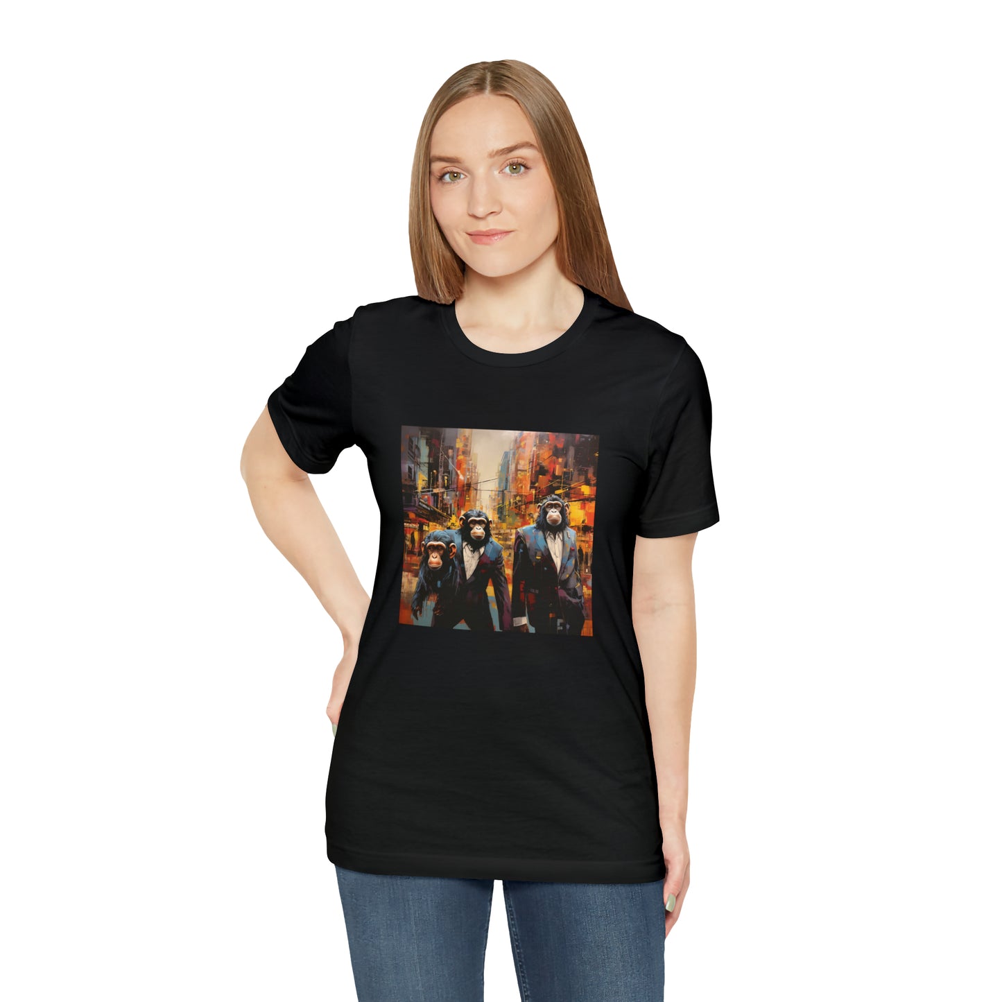 Apes in the City - Abstract Unisex Jersey Short Sleeve Tee