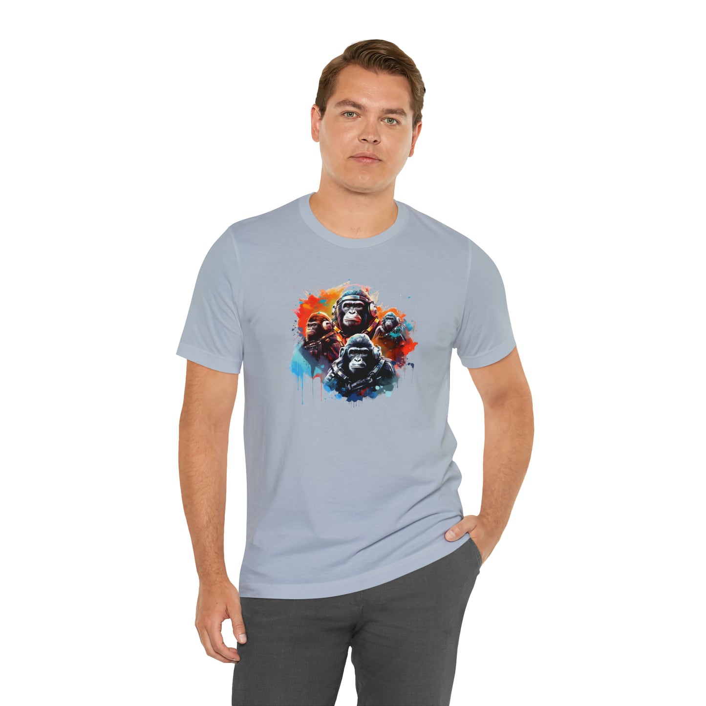 Gorillas in Space Unisex Jersey Short Sleeve Tee