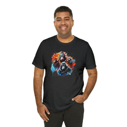 Gorillas in Space Unisex Jersey Short Sleeve Tee